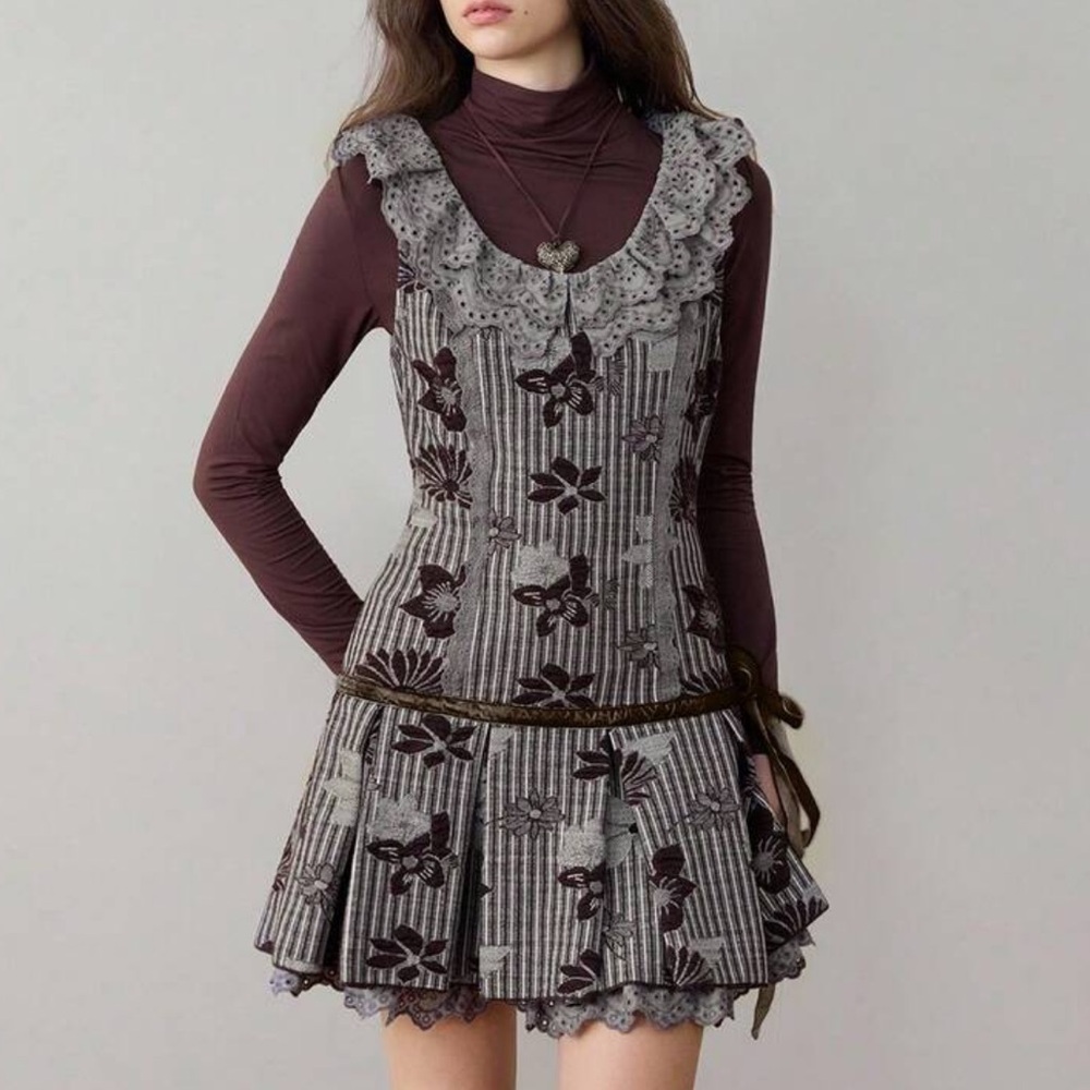 ROMWE Striped Floral Mini Dress